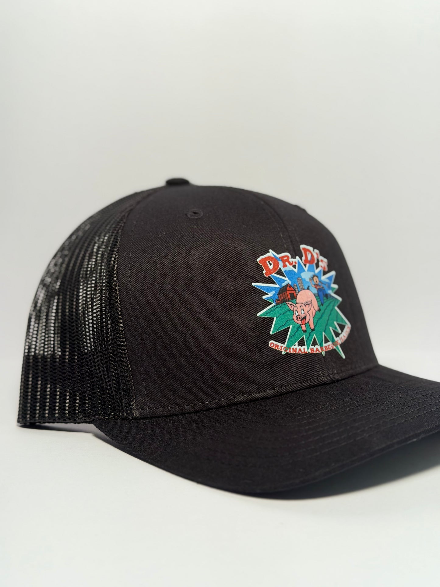 Dr. D's Trucker Snapback Hat (Black/Black)