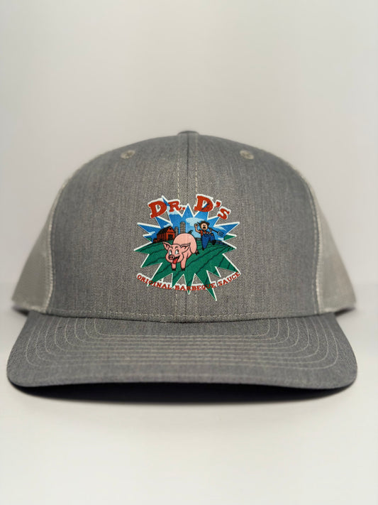 Dr. D's Trucker Snapback Hat (Heather Grey/ Light Grey)
