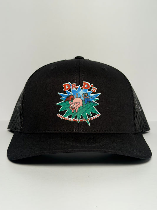 Dr. D's Trucker Snapback Hat (Black/Black)